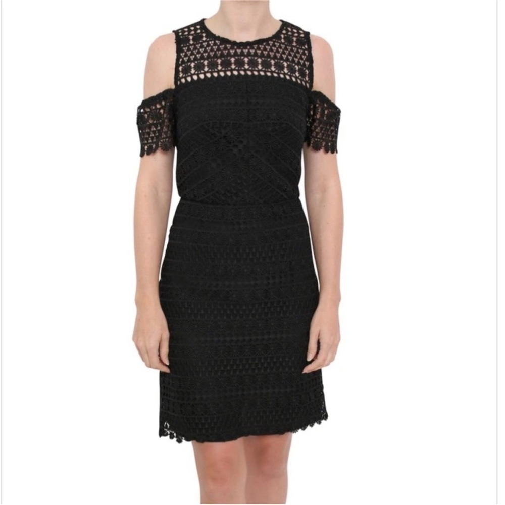 NWT Shoshanna Jet Black Eyelet Cocktail Dress | Size 6